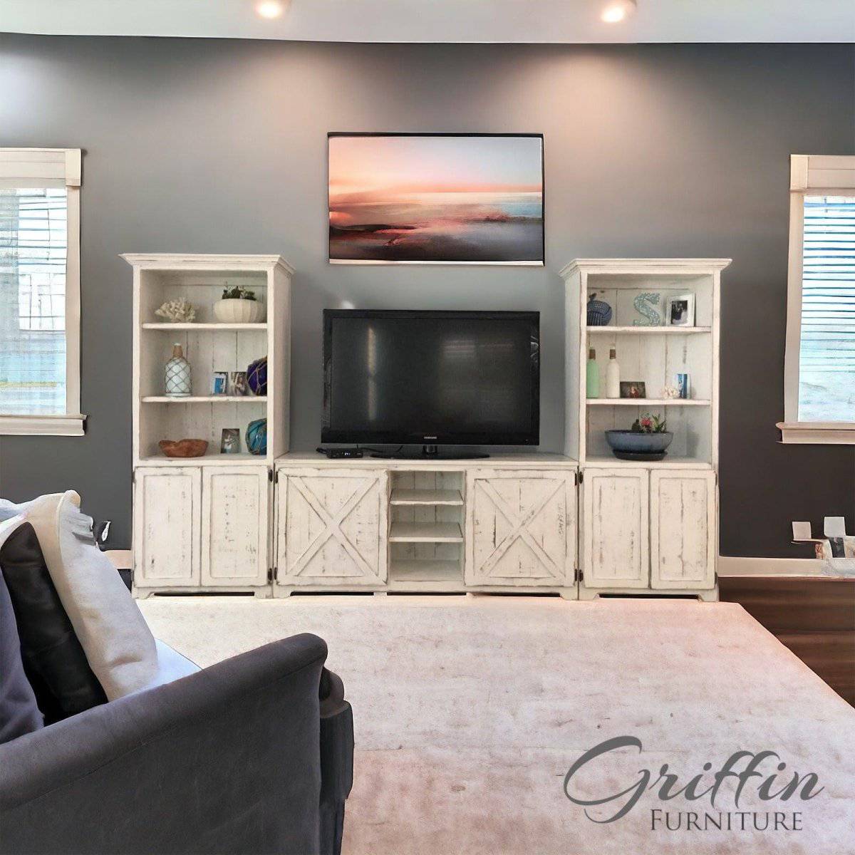 Bradenton Farmhouse Entertainment Center |TV Stand | Media Console | Living Room Furniture - Image 3