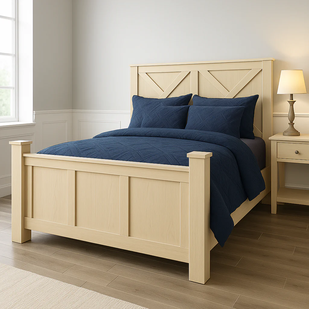 Cape Coral Wooden Bed Frame | Sturdy Platform Bed | Rustic & Stylish Handmade Furniture - Image 4