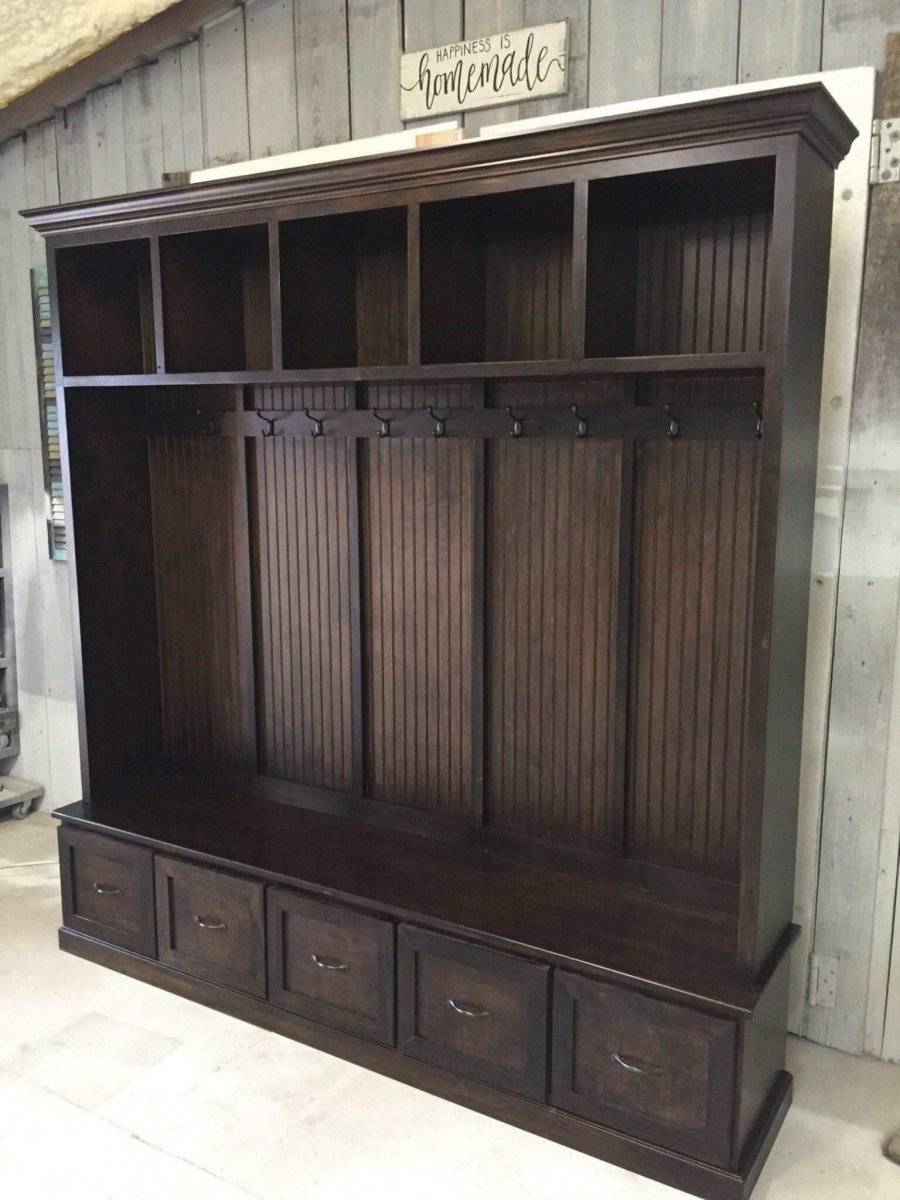 Georgia 5-Section Mudroom Bench with Shoe Storage | Entryway Hall Tree & Coat Rack | Solid Wood Mudbench Organizer Cabinet - Image 4