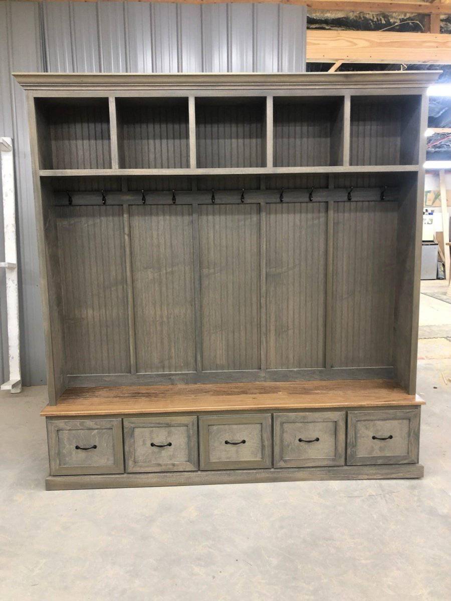 Georgia 5-Section Mudroom Bench with Shoe Storage | Entryway Hall Tree & Coat Rack | Solid Wood Mudbench Organizer Cabinet - Image 7