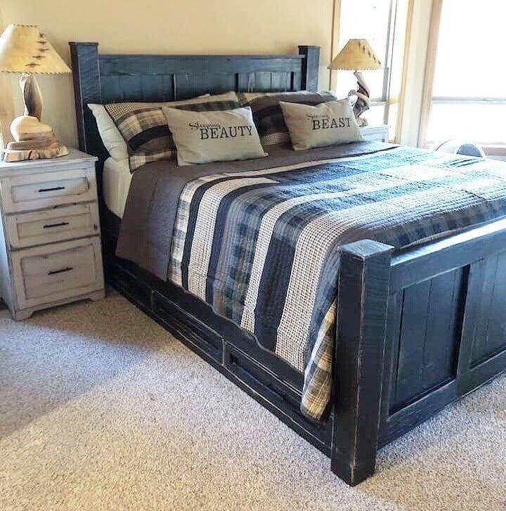 Griffin Custom Solid Wood Bed Frame – King & Queen Size | Handcrafted Platform Bed | Farmhouse Style Bedroom Furniture - Image 4