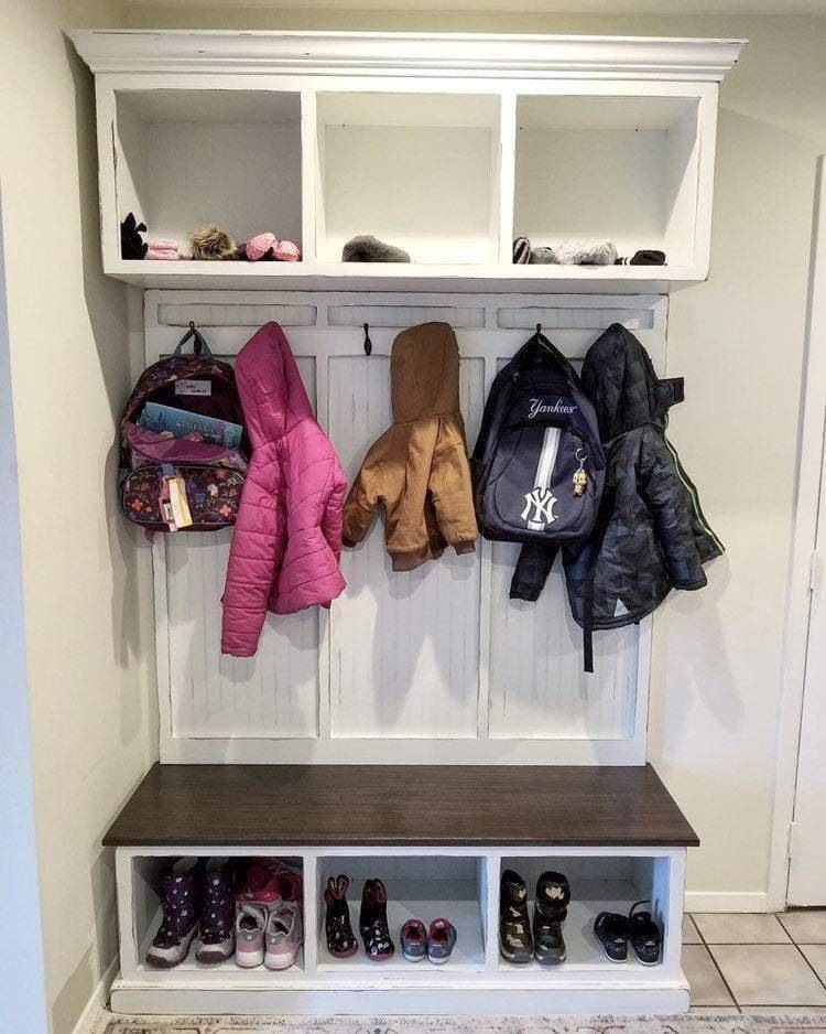 Long Island Shoe Bench – Stylish Entryway Storage & Seating | Custom Wood Bench for Mudrooms & Hallways (3-section) - Image 3