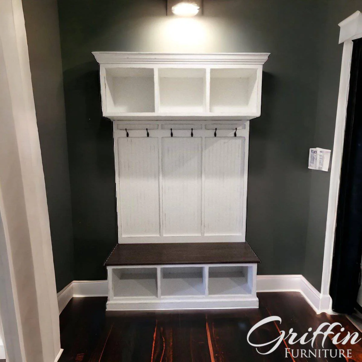 Long Island Shoe Bench – Stylish Entryway Storage & Seating | Custom Wood Bench for Mudrooms & Hallways (3-section) - Image 4