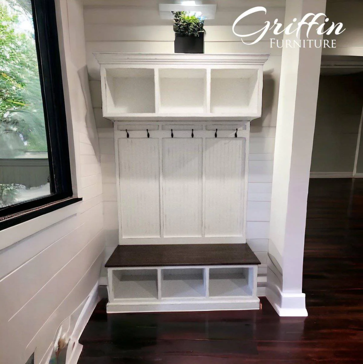 Long Island Shoe Bench – Stylish Entryway Storage & Seating | Custom Wood Bench for Mudrooms & Hallways (3-section) - Image 5