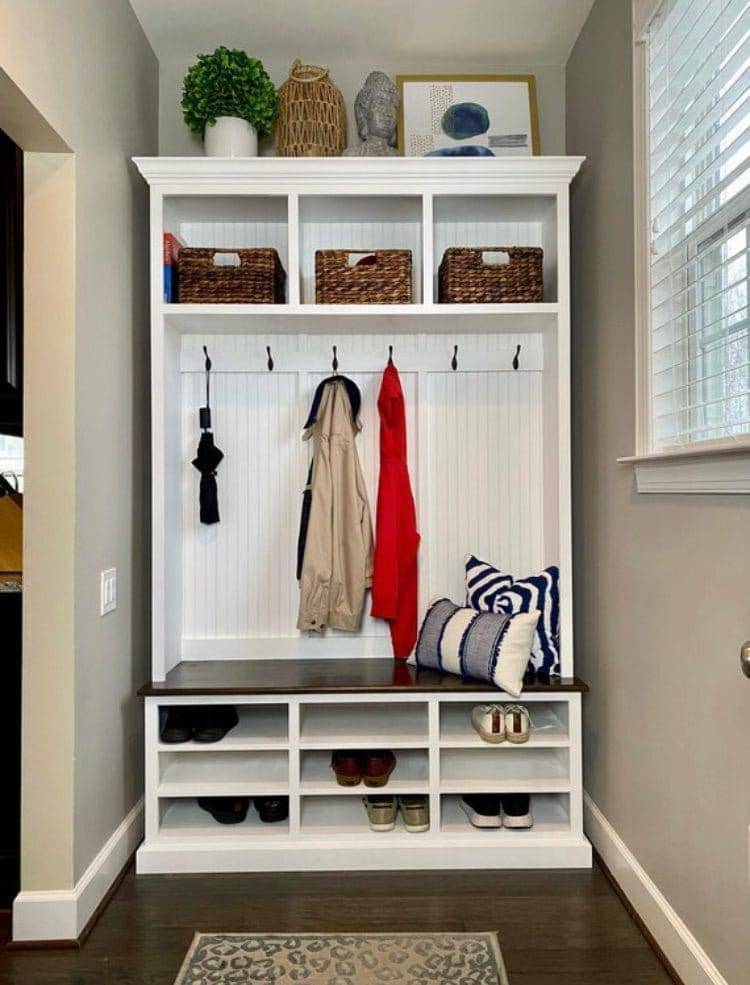Louisiana 3-Section Mudroom Bench – Custom Entryway Storage with Cubbies & Hooks | Built-In Hall Tree Organizer - Image 3