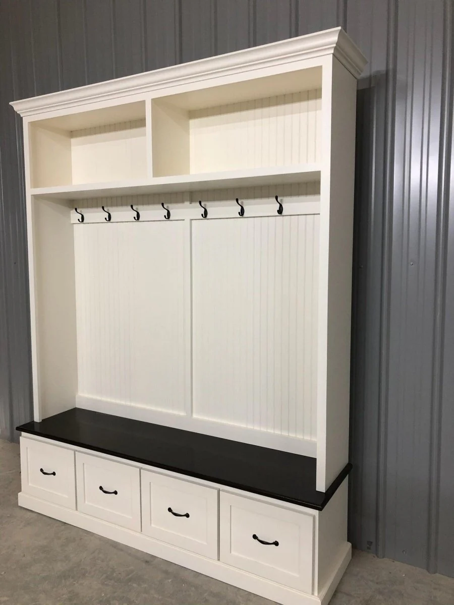 Nashville Entryway Shoe Storage Bench | Mudroom Bench with Cubbies | 4-Section Organizer | Rustic Farmhouse Furniture | Custom Hall Tree - Image 9