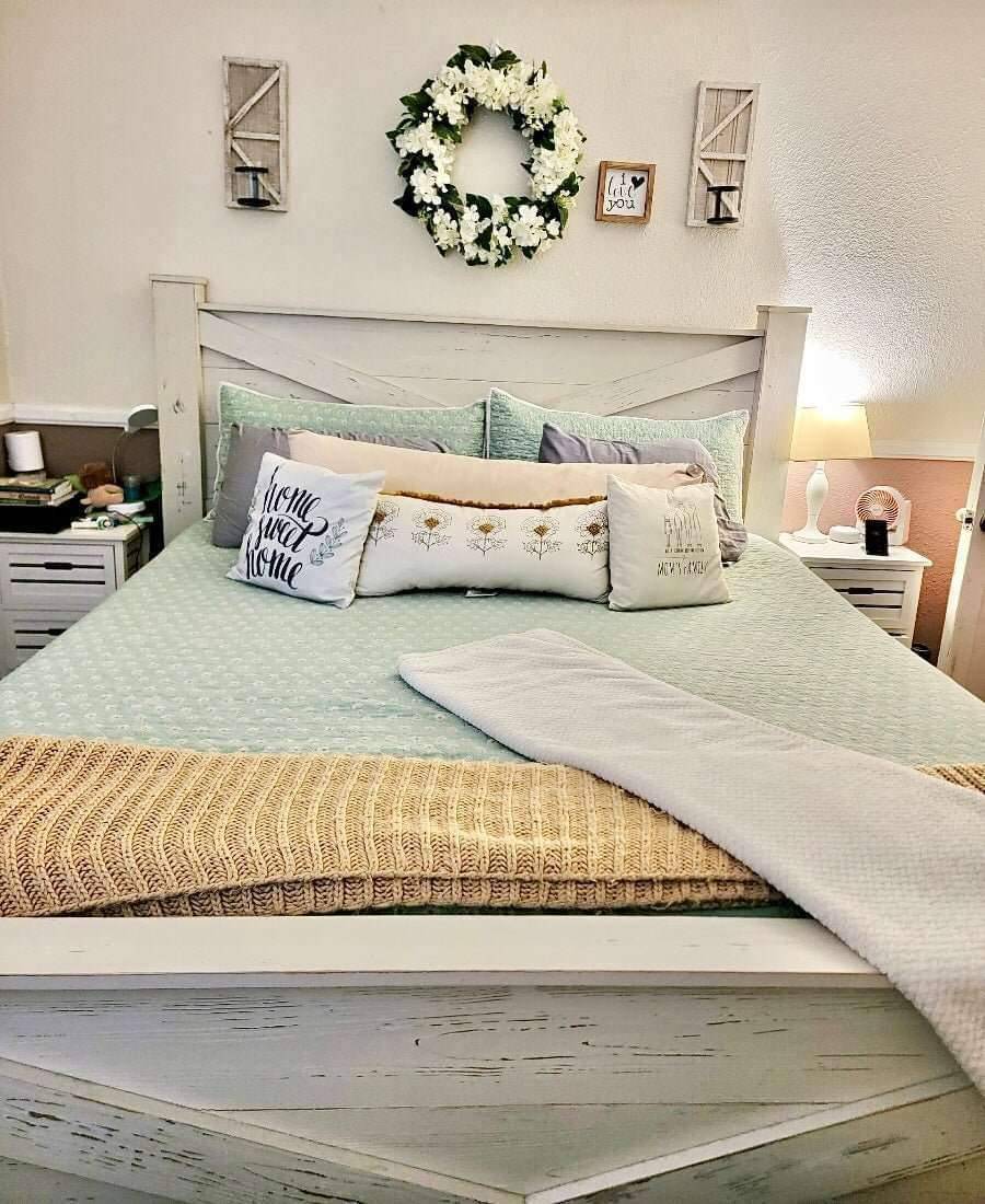 Ohio Barn Door Style Wood Bed Frame – Handmade King & Queen Size Rustic Farmhouse Bed - Image 3