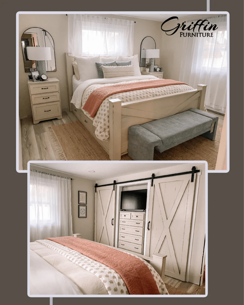 Ohio Barn Door Style Wood Bed Frame – Handmade King & Queen Size Rustic Farmhouse Bed - Image 5