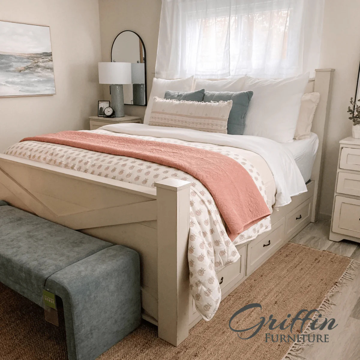 Ohio Barn Door Style Wood Bed Frame – Handmade King & Queen Size Rustic Farmhouse Bed - Image 6