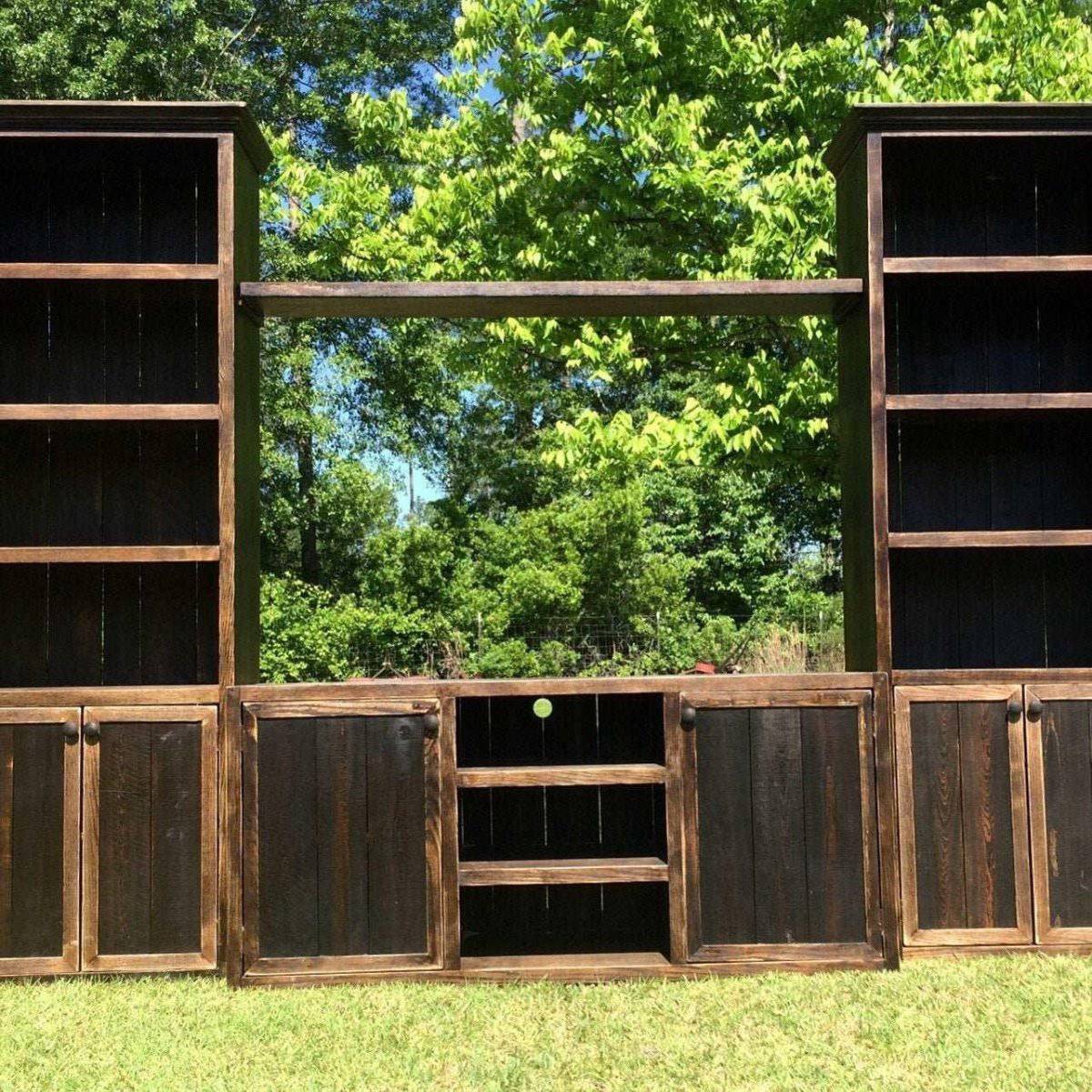 Texas Custom Wood Entertainment Center | Solid Wood TV Stand with Storage | Handcrafted Media Console - Image 9