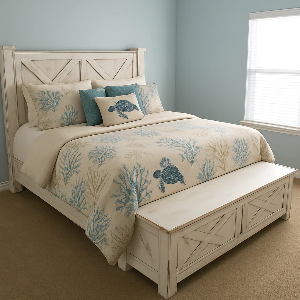 Yulee Barn Door Style Storage Bed Frame | King & Queen Sizes | Rustic Solid Wood Platform Bed with Drawers - Image 4