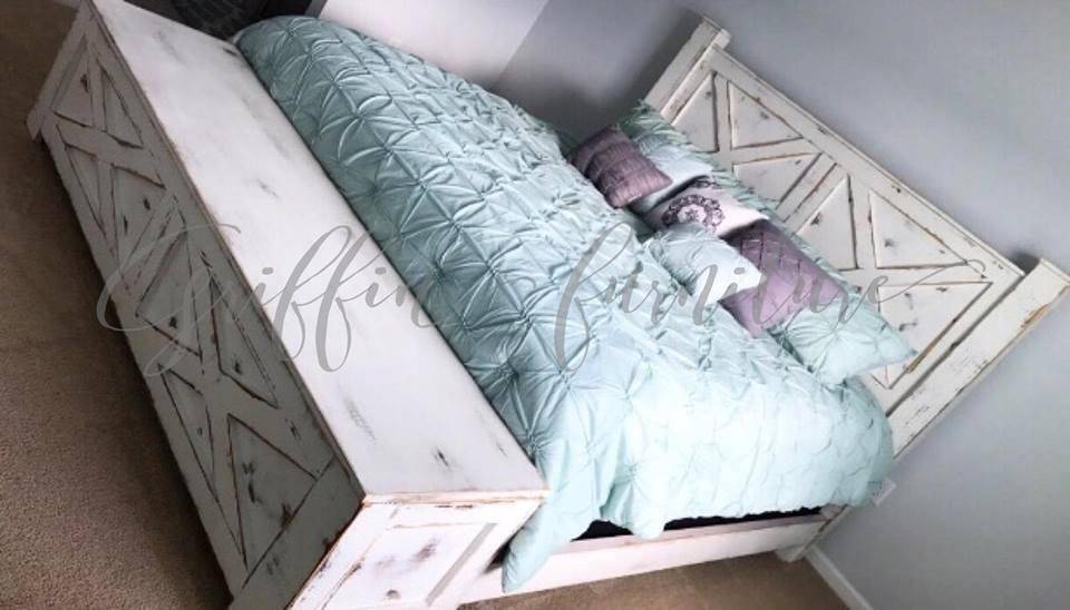 Yulee Barn Door Style Storage Bed Frame | King & Queen Sizes | Rustic Solid Wood Platform Bed with Drawers - Image 5